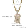 GUCY Big Jesus Necklace & Pendant With Tennis Chain Gold Color Iced Out Cubic Zircon Men's Hip Hop Jewelry Gift X0707