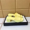 Brand Design Ladies Sandals High Heels Rubber Slippers Thick-soled Beach Shoes Summer Jelly Luxury Letters Flip-flops Slides 35-40