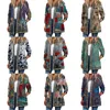 Autumn Winter Cardigan Women's Vintage Ethnic Floral Printed Long Sleeve Tunic Jackets Ladies Loose Outerwear Chic Top Coat 211014