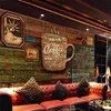 Fertigen Sie HD-handgemalte Retro-Café-Tapete Resturant Custom-Green Mural Green Wallpaper PAPEL DE PAREDE PARA VICA