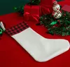 DHL50 pezzi decorazioni natalizie sublimazione fai da te bianco lino bianco festival calza per feste albero di natale caramelle ornamento vacanza in famiglia