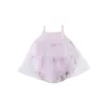 Baby Daisy Księżniczka Romper Sukienka Odzież Piękne Dziewczyny Koronki Haft Outfit Onesie Dla Mała Niemowlę 210529