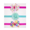 Moda 3 unids / lote cinta arcos shabby flor bebe niñas diadema elástica recién nacido niños cabello accesorios de pelo regalos conjunto