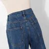 Gestreepte denim flare jeans voor vrouwen hoge taille casual onregelmatige broek vrouwelijke mode kleding herfst 210521