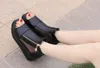Peep Toe Date Roman Femmes Sandales Chaussures Bas Plateforme Dames Sandales Mode Mesh Side Zipper Sandales Pour Femmes Y0721
