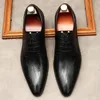 Мужчины Подлинные Wingtip Кожа Оксфорд Оксфорд Обувь Резьба Рабочее Рабочее Обувь Обувь для мужского Черного коричневого зашла