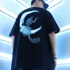 Streetwear Goth Homens Hip Hop T Camisa Flash Skull Moon T-Shirt Oversize Hiphop Solta Tshirts Verão Manga Curta Tees Algodão 210527