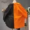 Plegie Harajuku Oversize Лоскутная куртка Женская осенняя верхняя одежда Пальто в стиле хип-хоп Уличная одежда Свободные куртки в стиле BF 211025