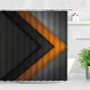 Nowoczesne proste wodoodporne zasłony prysznicowe szary czarne paski gradientowy kolor geometryczny wzór kreatywny łazienka Decor Curtain Set 210915