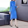 Maglioni da donna Donne invernali Elegante Elegante Lungo TurtrleNECK Mink cashmere 2021 Autunno Vintage Solido Plus Size Casual Midi Abiti Midi Abiti