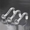 Bent male Glass oil burner pipe thick 10mm 14mm 18mm Male Female thick pyrex bubbler oil burner curve smoking water pipe for water bongs