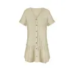 カジュアルな緩い夏のドレスシャツの女性ボタンアップオフィスワークショートドレスvestidos Beach Boho Shirtドレス女性プラスサイズ210415