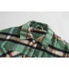 Toppies Giacca scozzese verde vintage Donna Cappotto di lana Streetwear Giacca camicia femminile Monopetto Capispalla 210412