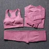 3 Piece Outfit de esporte para as mulheres juram workout roupas ginásio roupas yoga set terno fitness 210802