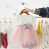 Kid Girl Princess Dress Koronki Tulle Wedding Birthday Party Tutu Dress Pagewant Dzieci Odzież Kid Kostiumy Q0716