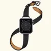 Mittelage Double Tour Smart Straps For Apple Watch Ultra 49mm Band 41mm 45mm 40mm 44mm 42mm 38mm äkta läder Watchband Armband IWatch Series 8 7 3 4 5 6 SE Rem