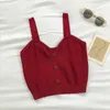 Heliar verão roxo mulheres colheita tops botões em v-pescoço de malha tops casuais camis doces cute colheita tanques para as mulheres x0507