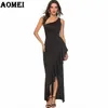 Abito da donna maxi da sera con spalline e volant sexy occasioni speciali cena irregolare Clubwear abito stretto a tunica sottile 210416