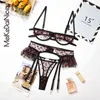 NXY sexy setMeiKeDaiNicey dentelle creuse Sexy soutien-gorge et culotte ensemble étoiles brillantes fille coeur sous-vêtement costume maille jarretière Lingerie 1127