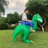 Mascota CostumesAdult Green Dinosaur T-Rex Cosumes inflables Medio Cuerpo Halloween Play Disfraz Walking Mascot Vestido Upmascot Doll Costu