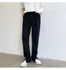 Trend enkla män casual byxor hem öppen kostym pant manlig mode lös koreanska streetwear raka byxor man