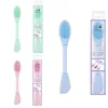 2 in 1 DIY Personal Face Mask Mush Brush Wholesale Rubber Silicone Facial Cleaning Brushes Skin Care Tools for Beauty Salon SPA