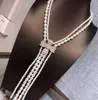Европа старинные красочные жемчуг ожерелье кулон известное бренд моды вечеринка роскошь шеи ювелирные изделия женщины подарок для девочек