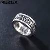 Män Punk Vintage Band Ringar mode individualitet carving motorcykel titan rostfritt stål kors Trend Hip Hop Ring smycken tillbehör storlek 7-12