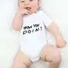 Rompertjes geboren baby jumpsuit katoen korte mouw meisje bodysuits outfit peuter afdrukken hoe je doet jongen kleding roupa de