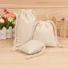 Förvaringspåsar Blank Canvas Bundle Pocket, Bomull Drawstring Dammpåse, Garment Skor Dra Rope Bag 5pcs Per Lot