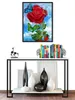 DIY 다이아몬드 페인팅 홈 스토어 또는 사무실 벽 장식, 5D HD 꽃 캔버스 페인트 바이 번호 전체 다이아몬드 아트 공예 키트 성인 및 키즈 선물 - 빨간 장미