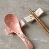 Poggia bacchette in ceramica in stile giapponese per bacchette di prugna, supporto per riporre ornamenti per stoviglie in ceramica dipinta a mano