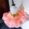 2021 스톡 핑크 꽃 소녀의 드레스 Petticoat Tulle Bow 짧은 사용자 정의 만든 어린 소녀 드레스 Petticoats