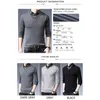 Browon mens knitwear outono moda fino s falsificador de duas peças turn-down camisola camiseta roupas colar roupas plus size m-xxxl