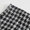 Kjolar bbwm chic houndstooth kvinnor mode casual pläd kjol eleganta damer en linje mini faldas