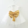 kids clothes girls Sequin Bow sleeveless dress children Sweet Lace mesh princess Dresses fashion summer Boutique baby Clothing