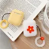 Para airpods 2 caso bonito dos desenhos animados padrão de flor silicone macio s apple airpods fone de ouvido capa funda3685357