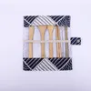 ECO Friendly Travel Bamboo Flatware Sets Portable Hygienic Cutlery Dinnerware Cloth Bag Private Straw Knife Fork Spoon Chopsticks Brush Cotton Linen Bags ZL0012