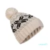 Beanie/Skull Caps Snowflake Pompom Beanie Hat Christmas Gift Korean Winter Warm Knitting Thick For Women And Men Valentine's Day