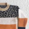 Nieuwe stijl mode mooie warme kleur gestreepte trui baby kinderen boutique groothandel kleding val winter jongen meisje top kinderen dragen Y1024
