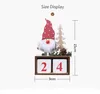 100pcs Christmas Desktop Ornament Santa Claus Gnome Wooden Calendar Advent Countdown Decoration Home Tabletop Decor SN2997