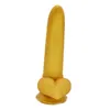 Nxy Dildo Canguro Pene dorato Cervo in silicone Dildo con ventosa Giocattoli del sesso per le donne Masturbatore femminile Gay Lesbiche Giochi per adulti 1204