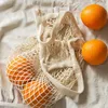 Storage Bags 5Pcs Cotton String Shopping Reusable Washable Fruit Vegetable Mesh Organizer Grocery Net