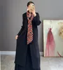 여성 트렌치 코트 Miyake Pleated Long Coat 가을 2021 겨울 느슨한 한국 패션 여성 자켓 우아한 디자이너 미적 의류