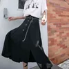 Casual High Waist Kvinnor Skirts Slim Elegant Koreansk stil A-Line Black Lolita Dekorerad Midi Mode Vintage Harajuku Lång kjol 210417