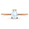 High Quality Silver Jewelry ing Pear 5x7mm Natural Moonstone Engagement Wedding Ring For Women Gift