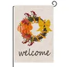 60 stks Welcome Pumpkin Prints Tuinvlaggen 47 * 32cm Herfst Maple Leaf Linnen Opknoping Outdoor Banner Home Party Decoraties Benodigdheden SN5696