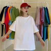 Cotone Retro Orso Ricamo Tee Top Oversize Donna Magliette Harajuku Teen Girls Stile coreano Vestiti Estate Plus Size 210720