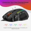 PICTEK PC278 Gaming Ergonomique Filaire Ordinateur Souris Gamer 8 Boutons Programmable Souris avec 8000 DPI RVB Rétro-Éclairé PC Jeu