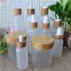 shampoo bottles whole 100pcslot 250ml transparent frosted plastic bottle with bamboo lid empty cosmetic containers bulkgoods7302486